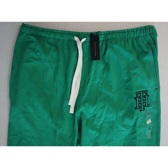 Tommy Hilfiger 78J6494 Men Sz XL Green Heritage Monogram Jersey Jogger Pants $80 - Picture 12 of 14